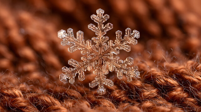 Macro Photography: Intricate Details of a Single Snowflake - Powered by Adobe