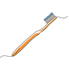 Orange Toothbrush with Blue Toothpaste Illustration