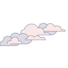 Pastel Pink and Gray Clouds Illustration