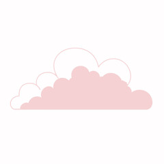 Pink and White Cartoon Cloud Illustration