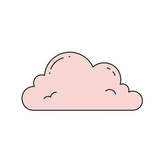 Pink Cartoon Cloud Illustration