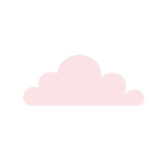 Pink Cloud Illustration on White Background