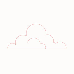 Pink Line Art Cloud Illustration