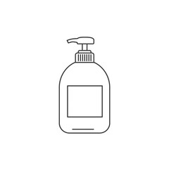 Pump Bottle Dispenser Outline Illustration
