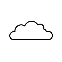 Simple Black Line Drawing of a Cloud on White Background