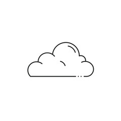 Simple Line Art Cloud Icon Illustration