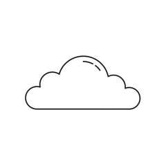 Simple Line Art Cloud Icon on White Background