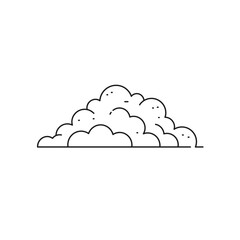 Simple Line Art Illustration of a Bush