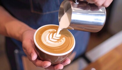 Latte art being created (1)