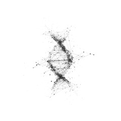 Obraz premium Abstract DNA Structure Network of Connections and Genetic Code