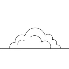 Simple Line Drawing of a Bush