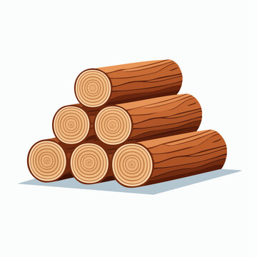 Tas de b&ucirc;ches de bois, arri&egrave;re plan blanc