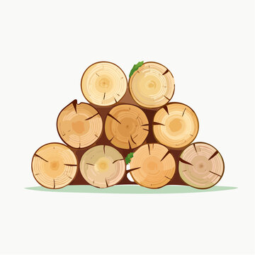 Tas de b&ucirc;ches de bois, arri&egrave;re plan blanc