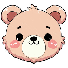 Adorable Chibi Bear Face Illustration