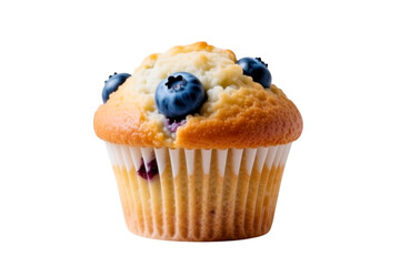 blueberry muffin isolated on white background