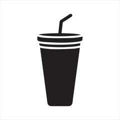 soda cup stencil icon vector illustration