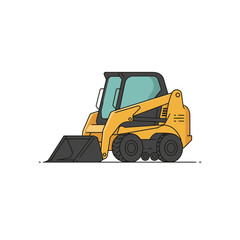 Naklejka premium Yellow and Black Skid Steer Loader Illustration