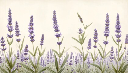 Naklejka premium Lavender field illustration