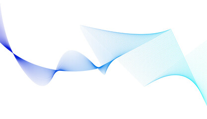 Abstract modern blue wave lines on transparent background. blending line, illustration art banner design.