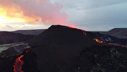Volcanic eruption at sunset (2)