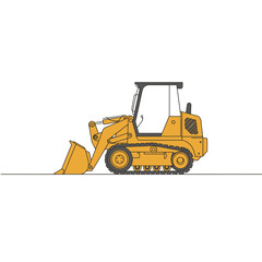 Naklejka premium Yellow Track Loader Illustration