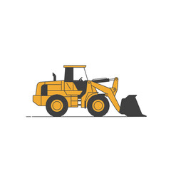 Yellow Wheel Loader Illustration