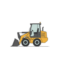Naklejka premium Yellow Wheel Loader Illustration