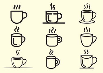 Mug of coffee Line art Vector design