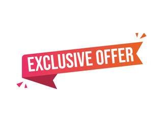 Vector art of exclusive offer ribbon for special promotion