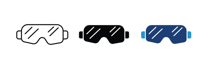 Googgle safety eye protection wear glass icon set vector illustration isolated on white background