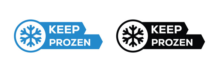 Keep frozen label symbol. package, product label