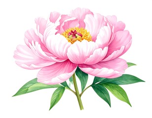 Delicate Pink Peony Illustration