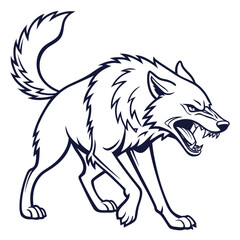 Fox and wolf head vector illustration with animal tattoo design