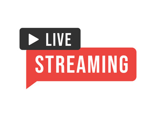 Vector art of live streaming speech bubble symbol. broadcast stream 