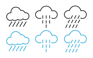 Rain line icon set. weather line icon vector illustration