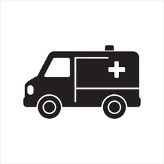 ambulance vehicle icon silhouette vector illustration