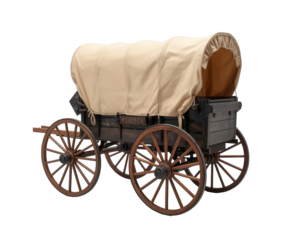 Vintage Covered Wagon Ready for a Journey into the Past on a Seamless Background