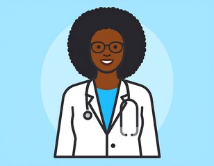 Fototapeta premium Smiling female doctor graphic