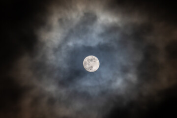 full moon with clouds