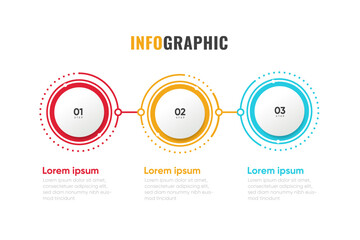 3 Step Circular Infographic  Modern Business Process Diagram