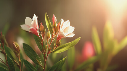 Fototapeta premium Elegant wedding invitation card background watercolor pictures Natural little a lisianthus flower field in a lifestyle style expressing wonder with pastel floral shades and golden lighting harmony