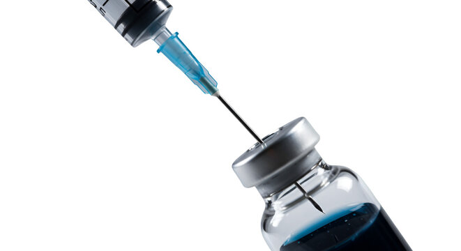 The promise of healing a vaccine being drawn into a syringe bringing hope and health with a dark background and sharp