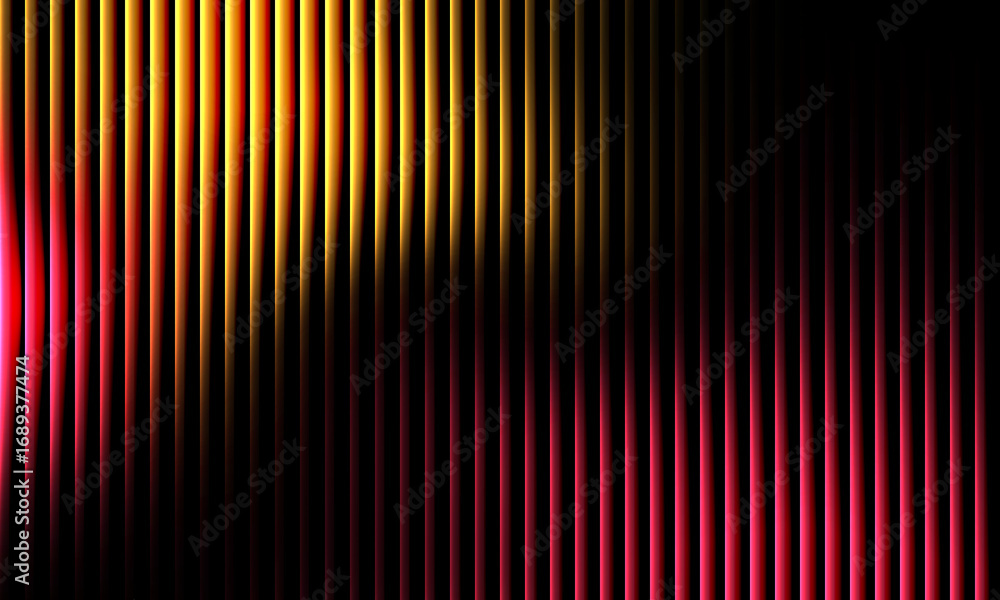 Aufkleber vibrant gradient of vertical lines transitions from bright yellow and orange to deep red against a d