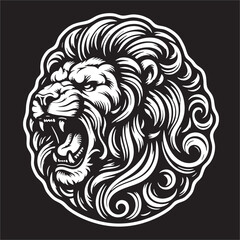 A illustrator vector of lion head for tattoo