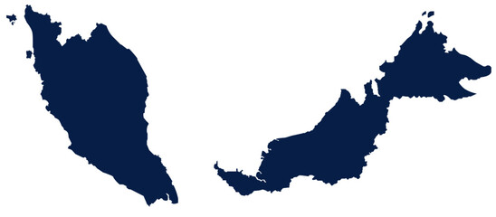 Malaysia Map Shade Blue (1500x660 px)