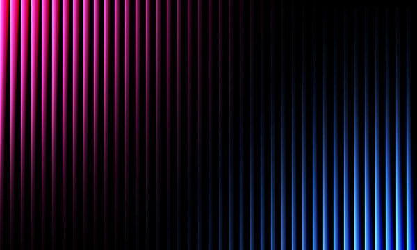 Dynamic vertical lines gradient with vibrant pink and cool blue neon glow against deep black, creating a modern, energetic abstract background. - Powered by Adobe
