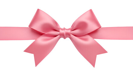 Naklejka premium A delicate pink ribbon symbol of thoughtfulness and care tied in a perfect bow conveying a sense of anticipation and