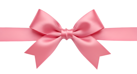 A delicate pink ribbon symbol of thoughtfulness and care tied in a perfect bow conveying a sense of anticipation and