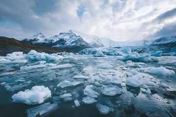 Glacier Lagoon With Floating Arctic Iceberg pictures