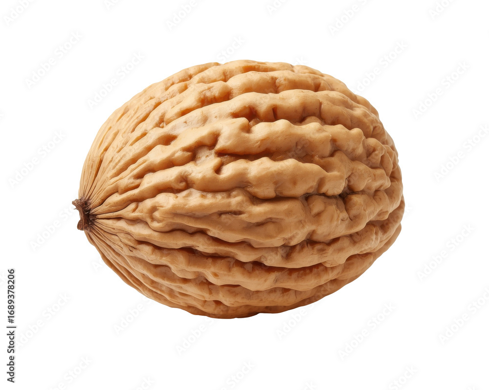 Poster macro studio shot of a walnut shell on a dark backdrop for culinary concepts and health ideas
